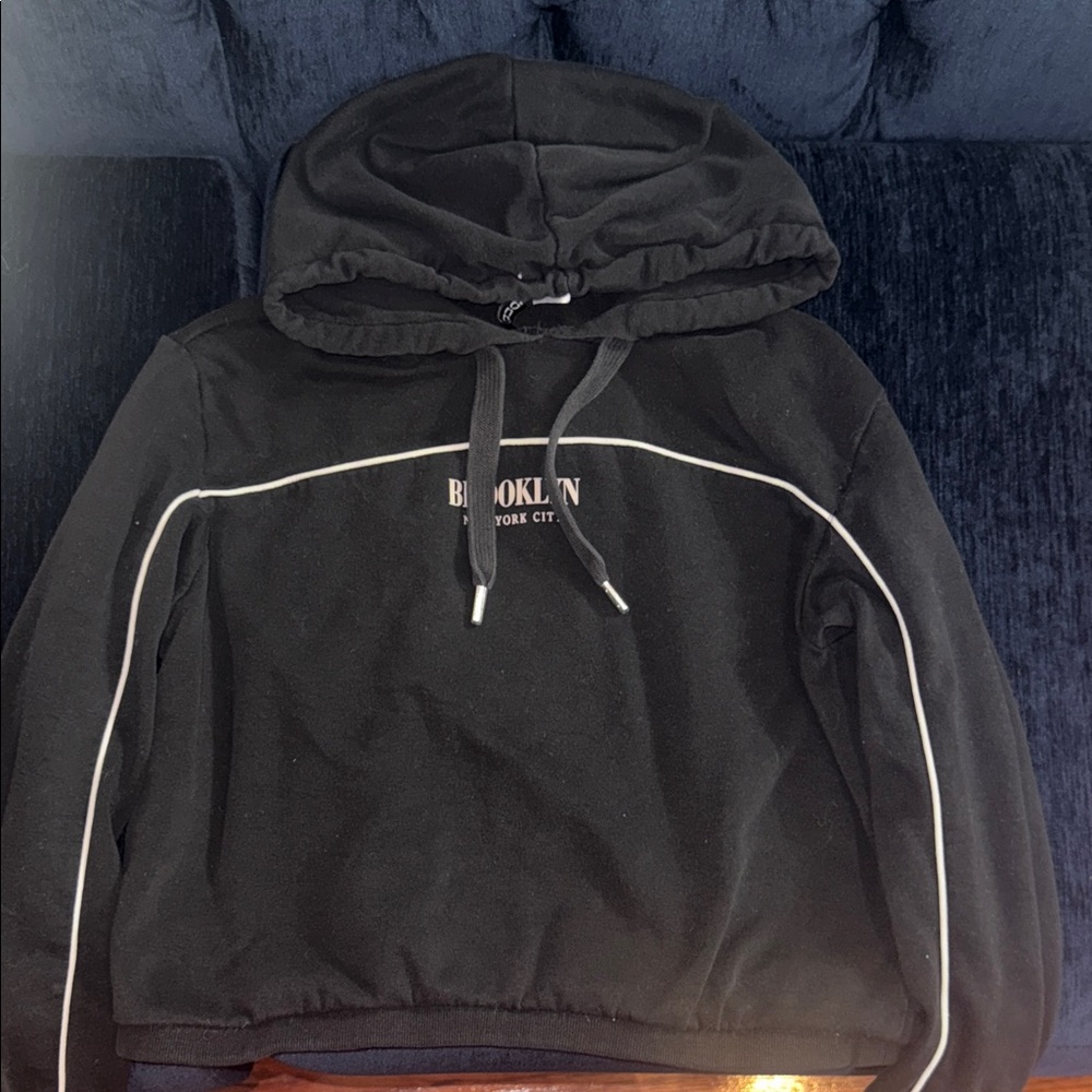 H&M Black Sweatshirt with White Detailing